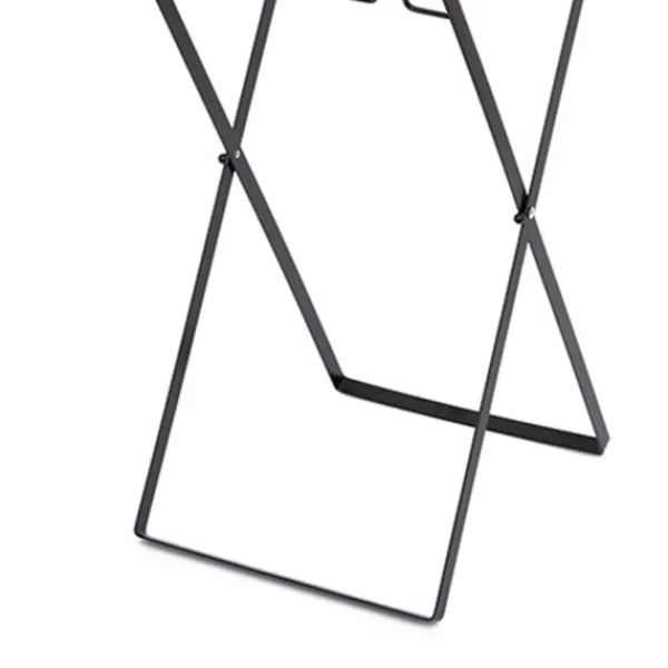 New Sopbehållare i Metall, Bärbar Sopbehållare för Utomhus, Lövbehållare för Camping, Picknick, Kök, Svart