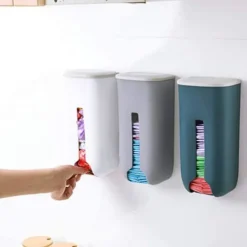 New NeunWolken Sopbehållare i plast, väggmonterad självhäftande hänglåda, vit