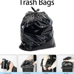 Sale Sopkasse 125 liter Glidande slips hög soptunna, Ultra resistent sopsäck, Svart sopsäck Selektiv sortering Sopor sopsäckar (80x100cm, 50 påsar)