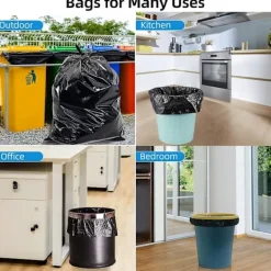 Sale Sopkasse 125 liter Glidande slips hög soptunna, Ultra resistent sopsäck, Svart sopsäck Selektiv sortering Sopor sopsäckar (80x100cm, 50 påsar)
