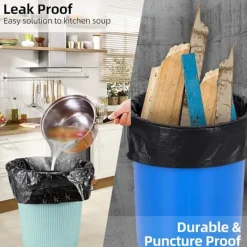 Sale Sopkasse 125 liter Glidande slips hög soptunna, Ultra resistent sopsäck, Svart sopsäck Selektiv sortering Sopor sopsäckar (80x100cm, 50 påsar)