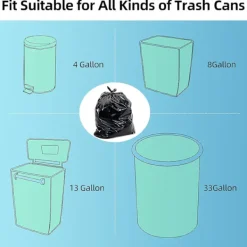 Sale Sopkasse 125 liter Glidande slips hög soptunna, Ultra resistent sopsäck, Svart sopsäck Selektiv sortering Sopor sopsäckar (80x100cm, 50 påsar)