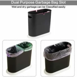 Discount Sopkorg, 10L/2,4 gallon smal plast med fällbart lock, vit sopkorg för kök, badrum, vardagsrum, kontor, smalt utrymme (vit)