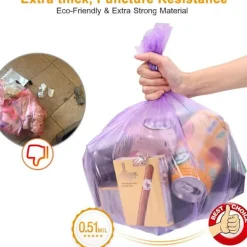 Discount Soporpåsar, små soporpåsar med handtag för kontoret, lila