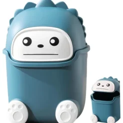 Best Sopsäck för skrivbord med lock, söt djurformad plast vattentät sopsäck för barn, mini halkfri papperskorg för sängbord