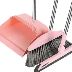 Outlet Sopskyffel och kvastset Golvskrapa Hushållsrengöring Långt handtag Rengöringsset För lobby Hushåll Kök Rengöring Rosa