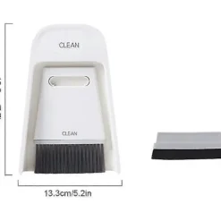 New Sopskyffelset, dammborstar skrivbord bord mini kvast rengöringsborste torkningsverktyg (grå vit)