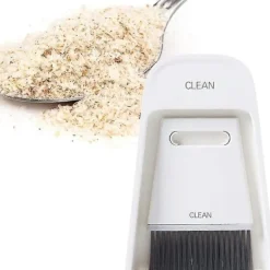 New Sopskyffelset, dammborstar skrivbord bord mini kvast rengöringsborste torkningsverktyg (grå vit)