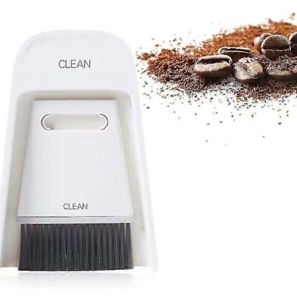 New Sopskyffelset, dammborstar skrivbord bord mini kvast rengöringsborste torkningsverktyg (grå vit)