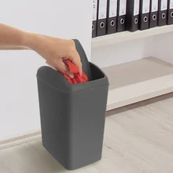 Online Orion Soptunna 5L, mörkgrå plast, svängbart lock