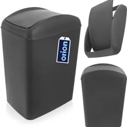 Online Orion Soptunna 5L, mörkgrå plast, svängbart lock