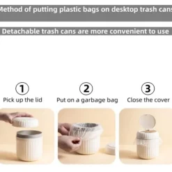 Clearance Soptunna med lock - Mini soptunna - Multifunktionell förvaringsbehållare - Rosa