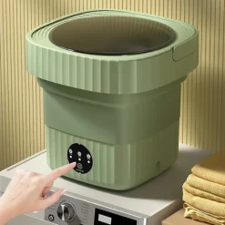 Discount (Specialerbjudande) Bärbar tvättmaskin, 11L 2-i-1 hopfällbar tvättmaskin och centrifugering rosa