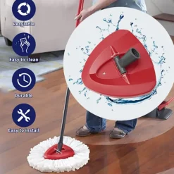 Clearance Spinnmopp Ersättningsbas Huvud för Vileda Mopp, Triangel Snurrmopp Huvud Skiva för Vileda Lätt Vridmopp - Plastfodral Skiva Del