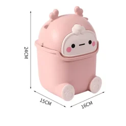 Discount Söt Flip Papperskorg Djurformad Skrivbords Papperskorg - Rosa - 1 st