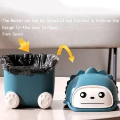 Discount Söt Flip Papperskorg Djurformad Skrivbords Papperskorg - Rosa - 1 st