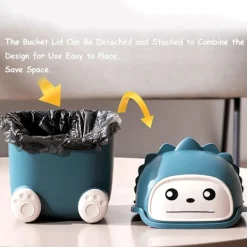Online Söt Flip Papperskorg Söt Djurformad Avfallskorg Söt Skrivbords Papperskorg för Badrum, Kök, Kontor