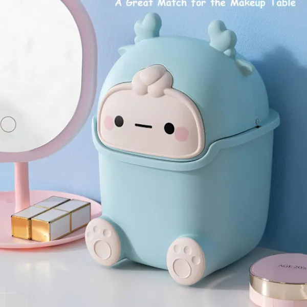 Outlet Söt flipp-papperskorg Söt djurformad soptunna Söt skrivbordspapperskorg för badrum, kök, kontor-FA6-