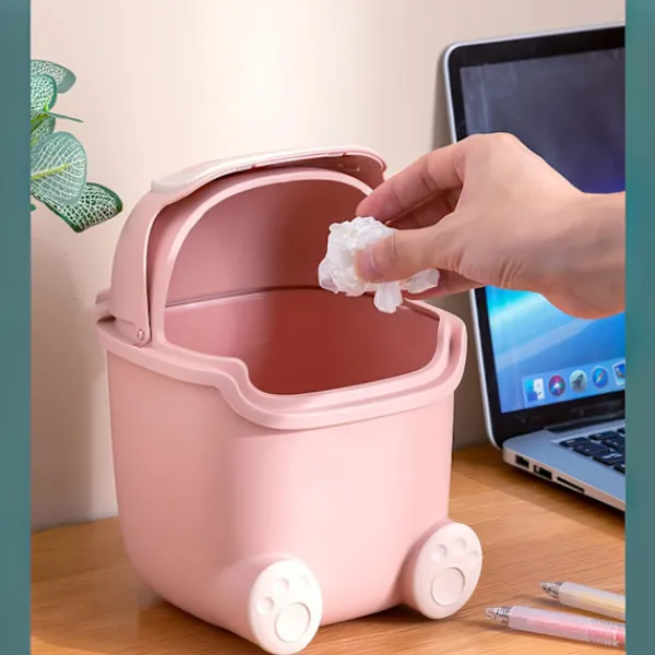 Outlet Söt flipp-papperskorg Söt djurformad soptunna Söt skrivbordspapperskorg för badrum, kök, kontor-FA6-