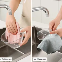 ATELA 10st mikrofiber glasrengöringsduk trasa luddfri för fönster bil kök spegel inga spår återanvändbar fiskfjäll trasa polering 25*25cm