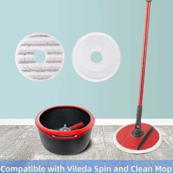 Sale KOOLYou 3st mopppåfyllning för Vileda Spin And Clean Mopp, Byte av spinnmopphuvud, tvättbart återanvändbart mikrofibermopphuvud gray