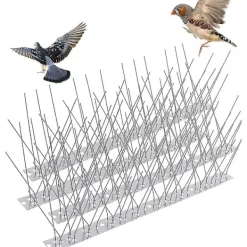 Hot st rostfria fågelpiggar, stålfågelpiggar, anti-duvpinnar, fågelavvisande piggar, för balkongtak och fönster, 33 cm