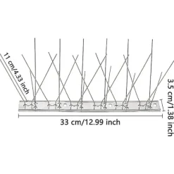 Hot st rostfria fågelpiggar, stålfågelpiggar, anti-duvpinnar, fågelavvisande piggar, för balkongtak och fönster, 33 cm