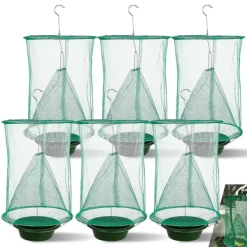 Hot 6st/ set Bärbar Ranch Återanvändbar Flugfälla med Betesbricka Hängande Pe