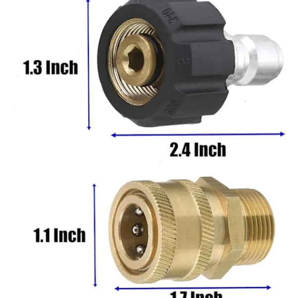 Outlet 2st Tool Daily Högtryckstvätt Adapter Kit, Snabbkopplingskit, Metrisk M22 14mm till M22 Anslutning