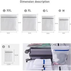 Best Otego 5st Tvättpåsar i Två Storlekar - Organisera och Skydda Vit