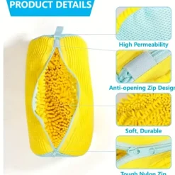 Clearance DAO Stadig tvättmaskinspåse för skor av alla slag - Har dragkedja och en mjuk, skyddande insida, perfekt för sneakers och Eve [DB] Yellow