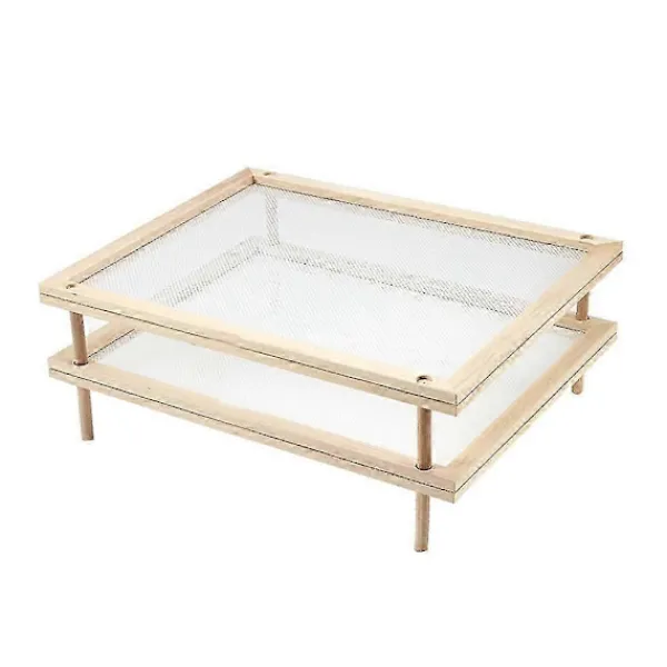 Discount Stapelbar Mattork med Metallnät, Torkställning i Trä för Pasta och Örter, Version 530