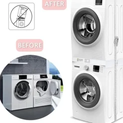 New Staplingssats - 46-72cm - Tillbehör för tvättmaskin - Mellanram för tvättmaskin och torktumlare med spärrlina