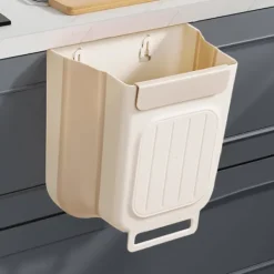 Best Stark Lastbärande Soppa Hängande Multifunktionell Avfallsutrymme Utrymmesbesparande Vikbar Avfallskorg för Hemskrapa Spänne Lätt Vit L