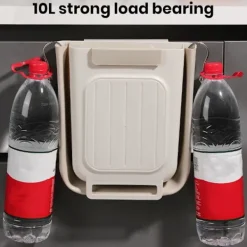 Best Stark Lastbärande Soppa Hängande Multifunktionell Avfallsutrymme Utrymmesbesparande Vikbar Avfallskorg för Hemskrapa Spänne Lätt Vit L