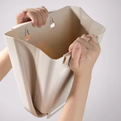 Best Stark Lastbärande Soppa Hängande Multifunktionell Avfallsutrymme Utrymmesbesparande Vikbar Avfallskorg för Hemskrapa Spänne Lätt Vit L