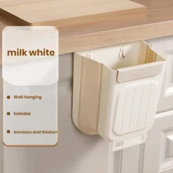 Best Stark Lastbärande Soppa Hängande Multifunktionell Avfallsutrymme Utrymmesbesparande Vikbar Avfallskorg för Hemskrapa Spänne Lätt Vit L