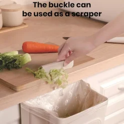 Best Stark Lastbärande Soppa Hängande Multifunktionell Avfallsutrymme Utrymmesbesparande Vikbar Avfallskorg för Hemskrapa Spänne Lätt Vit L