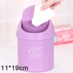 Stationär mini soptunna liten papperskorg hushåll med papperskorgar skrivbord lila L L Purple