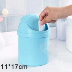Outlet Stationär miniavfallskorg Liten papperskorg Hushåll med papperskorgar Skrivbord S Blue