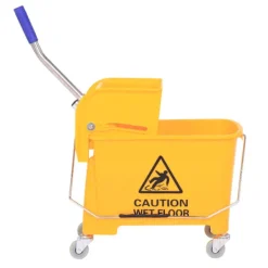 Outlet Northio Städhink Städvagn Torkvagn Mobil Hink 20 Liter Med Press 2 Kammare Gul