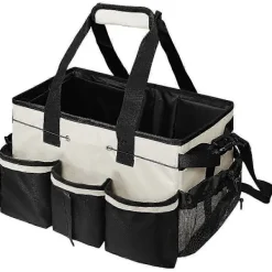Outlet Städväska Organizer med Multifunktionell Ficka & Justerbar Axelrem Kompatibel med Städmaterial för Hemmet BlackWhite