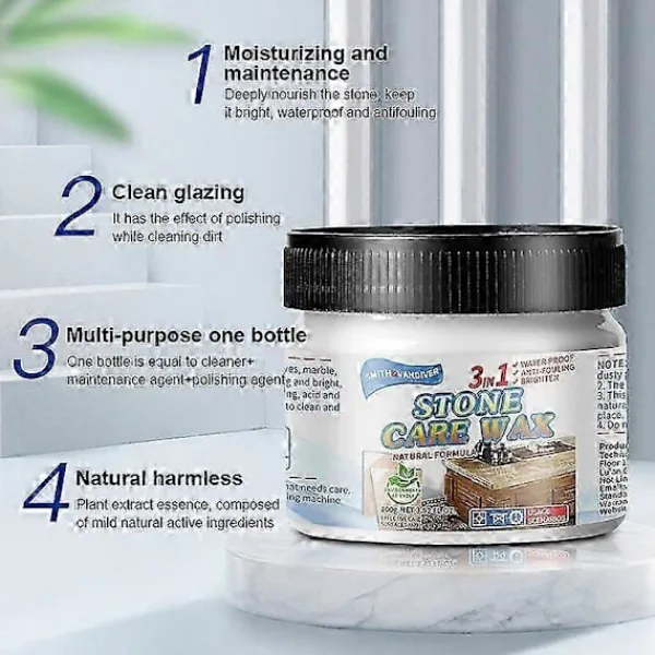 Hot Stenunderhåll Poleringsvax för hemmabruk, Manuellt Naturligt Poleringsvårdsvax
