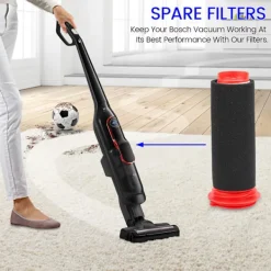 Best Stickfilter + Skuminsats Kompatibel Bosch Athlet Sladdlös Dammsugare (2 av varje)