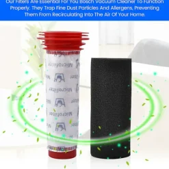 Best Stickfilter + Skuminsats Kompatibel Bosch Athlet Sladdlös Dammsugare (2 av varje)