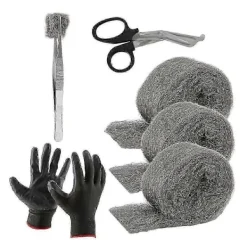 Outlet Stålull Musselskydd Hål och Fyllmedel, 3-pack, 8,4 cm X 3 m, Stålull Musselskydd DIY Kit Fil