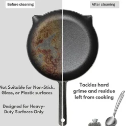 Online Stålullsskrubber Diskborste med Handtag Djuprengörande Metallskrubbset Stålskrubber för Di