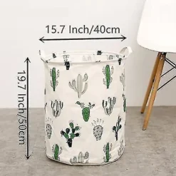 Online Stor grön tvättkorg med kaktusmönster, förvaringskorg, barnrum, hemorganisatör, barnkammare