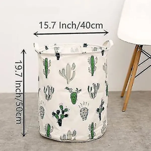 Online Stor grön tvättkorg med kaktusmönster, förvaringskorg, barnrum, hemorganisatör, barnkammare