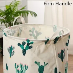 Online Stor grön tvättkorg med kaktusmönster, förvaringskorg, barnrum, hemorganisatör, barnkammare